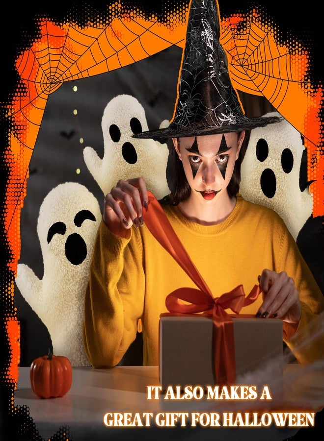Konohan 3 Pcs Ghost Halloween Pillows Stuffed Ghost Shaped Throw Pillows Cute Decorative Spooky for Halloween Party Home Cushion Decorations - Image 5