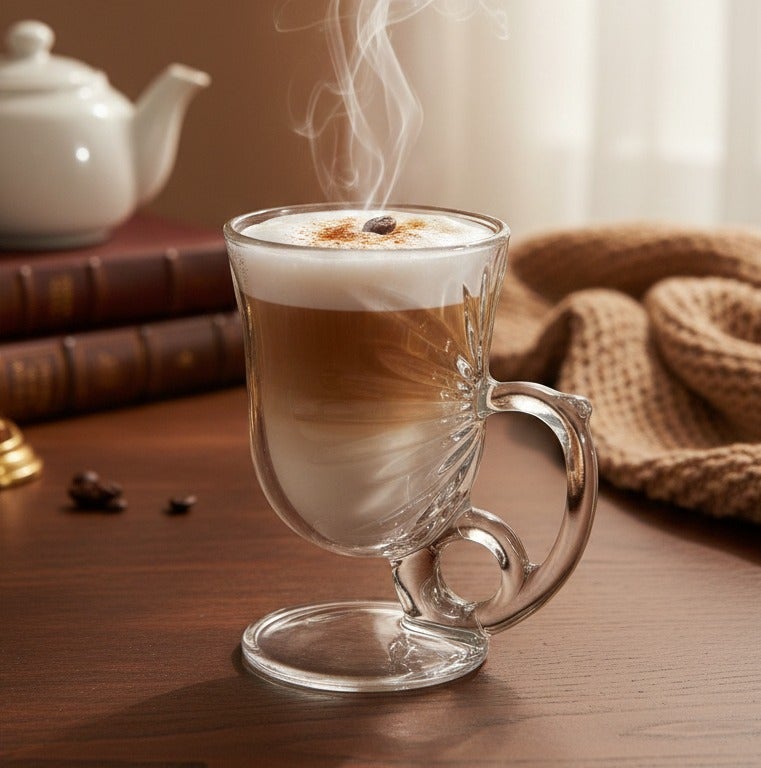 طقم اكواب شاي و لاتيه مكون من 2 قطعة