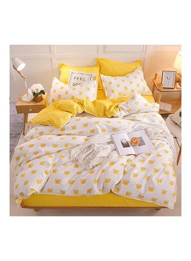 Arabest 4-Piece Floral Printed Bedding Set Cotton Multicolour Queen 