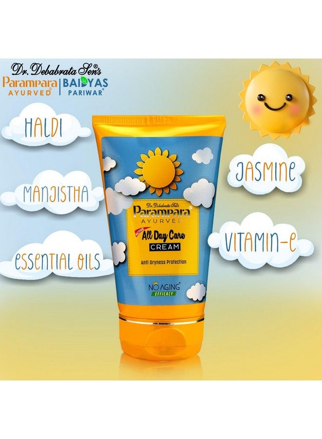 Parampara Ayurved All Day Care Cream ; 12 Hr Hydration ; With Multiessential Oils And Vitamine ; 125 Gm - Image 5