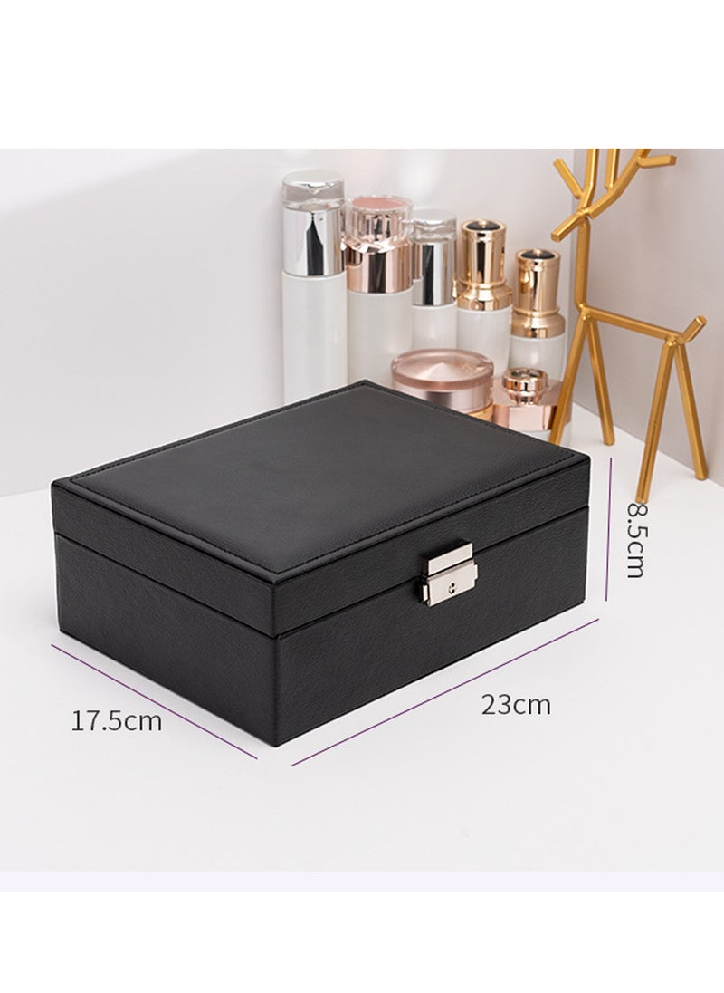 Generic - 3-Layer PU Leather Jewellery Storage Box Multifunction Jewelry Case for Women - Image 1