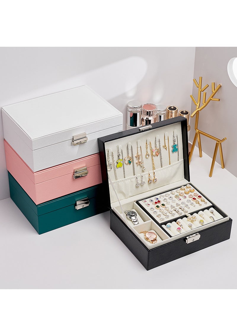 Generic - 3-Layer PU Leather Jewellery Storage Box Multifunction Jewelry Case for Women - Image 1