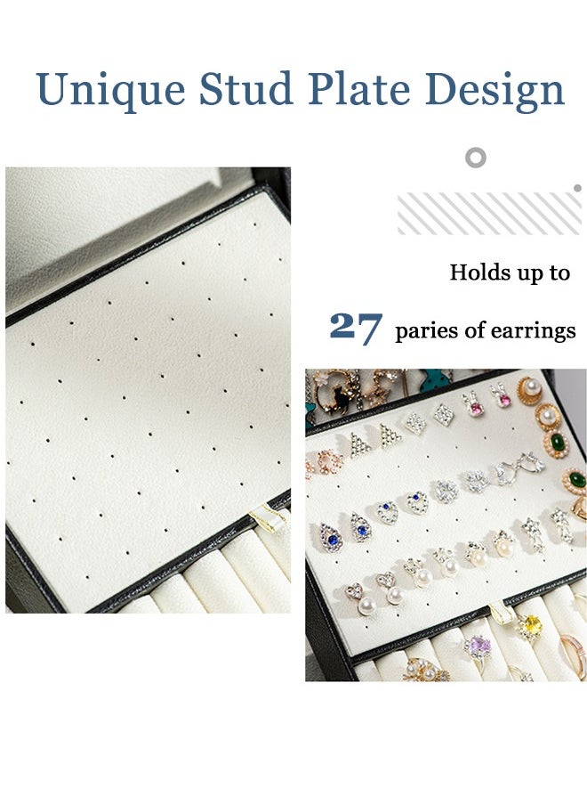 Generic - 3-Layer PU Leather Jewellery Storage Box Multifunction Jewelry Case for Women - Image 1