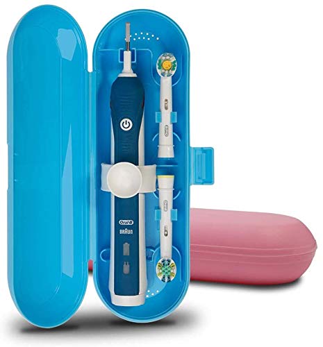 Nincha Plastic Electric Toothbrush Travel Case for OralB Pro Series 2 packs BluePink