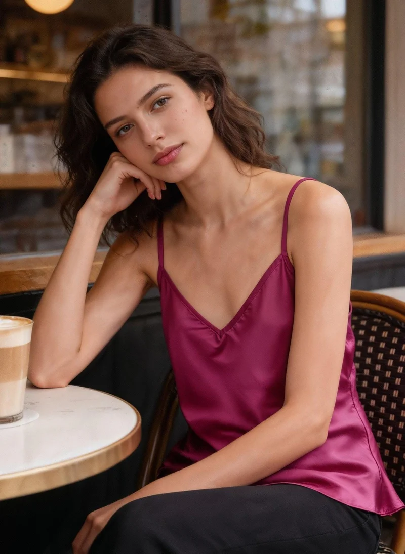 JANARA JONES Purple Viscose Ivy Cami Top