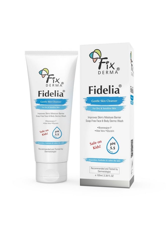 FIXDERMA Fidelia Gentle Skin Cleanser Face Wash For Women Body Wash For Men Face & Body Wash For Dry & Sensitive Skin Soap Free Face & Body Wash 100Ml  - Image 1