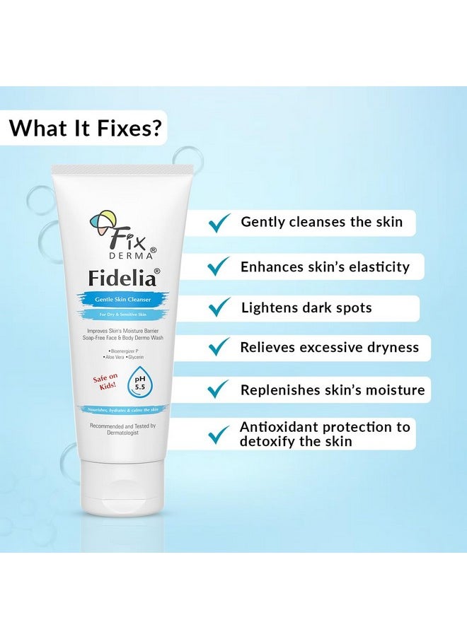 FIXDERMA Fidelia Gentle Skin Cleanser Face Wash For Women Body Wash For Men Face & Body Wash For Dry & Sensitive Skin Soap Free Face & Body Wash 100Ml  - Image 3