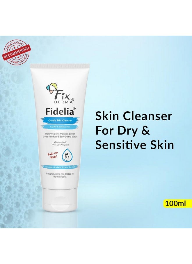 FIXDERMA Fidelia Gentle Skin Cleanser Face Wash For Women Body Wash For Men Face & Body Wash For Dry & Sensitive Skin Soap Free Face & Body Wash 100Ml  - Image 2