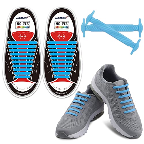 HOMAR No Tie Shoelaces for Kids and Adults Stretch Silicone Elastic No Tie Shoe Laces - Image 1