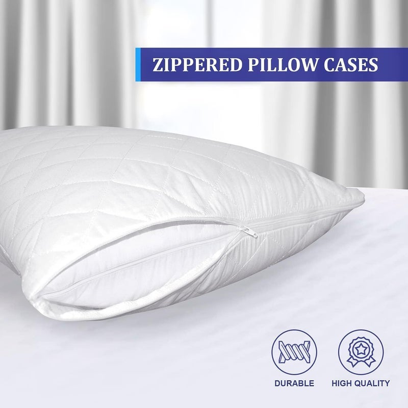 Bedding Zone Standard Quilted Pillow Protector Set - Image 4