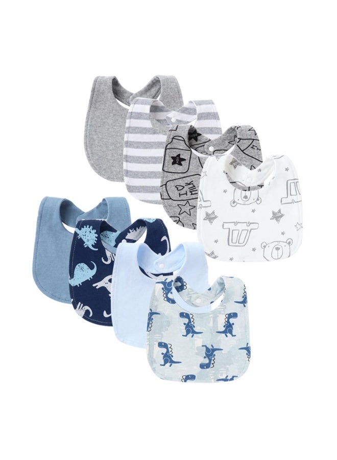 Baby Bibs 8 Pack, Soft Cotton Muslin Drool Teething Bibs with Dinosaur & Animal Prints for Newborns to 36 Months - Image 1