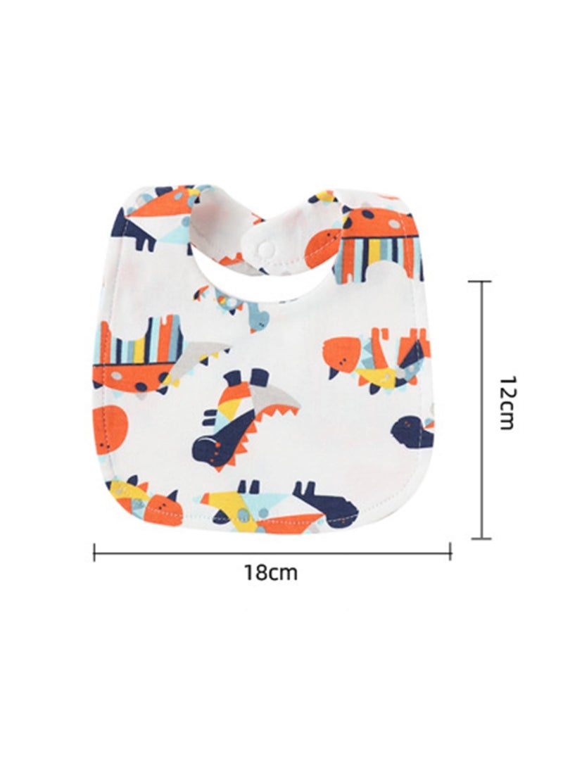 Baby Bibs 8 Pack, Soft Cotton Muslin Drool Teething Bibs with Dinosaur & Animal Prints for Newborns to 36 Months - Image 2