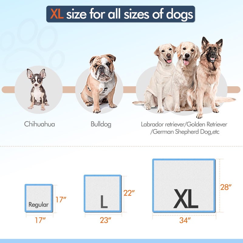 Gimars XXL Thicken 6 Layers Ultra Absorbent Dog Pee Pads Extra Large Leak-Proof Odor-Control Puppy Training Pads Quick Dry Pee Pads for Dogs Cats Pets - Image 3