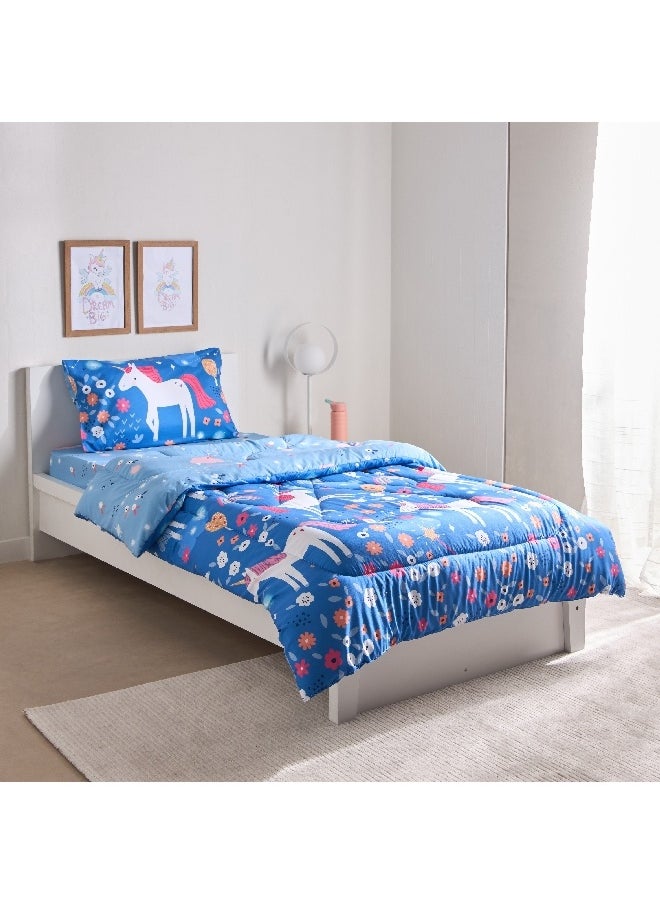 Home Box Ivy Meadows Unicorn 2-Piece Single Microfibre Comforter Set 220 x 135 cm  - Image 1