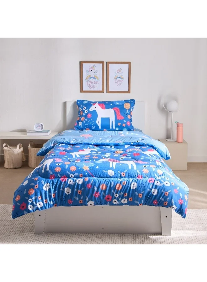 Home Box Ivy Meadows Unicorn 2-Piece Single Microfibre Comforter Set 220 x 135 cm