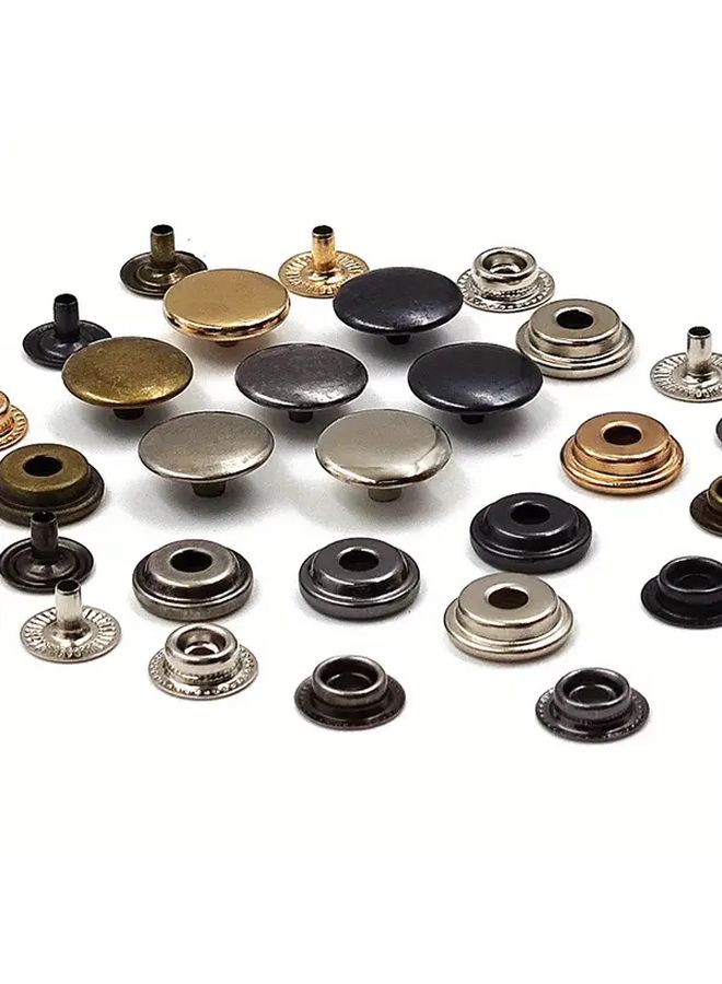 Black Nickel 25 Sets 17mm Snap Button Kit with Tools for Leather Craft Clothing Bag - Image 5