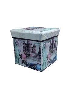 GTC GTC® Portable & Foldable Storage Stool for Living Room 30x30x30 cm (363-5) Polyurethane, Weight Capacity-100 KG (Multi)  - Image 1
