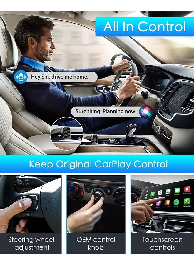 SUNDAREE - 2 in 1 Wireless Carplay Auto Adapter Mini Box with Bluetooth 5.0 and WiFi for Wired CarPlay/Auto Cars - Image 1
