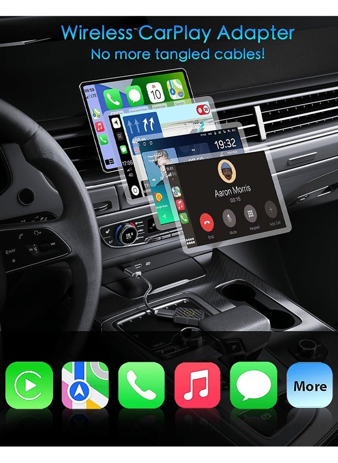 SUNDAREE - 2 in 1 Wireless Carplay Auto Adapter Mini Box with Bluetooth 5.0 and WiFi for Wired CarPlay/Auto Cars - Image 1