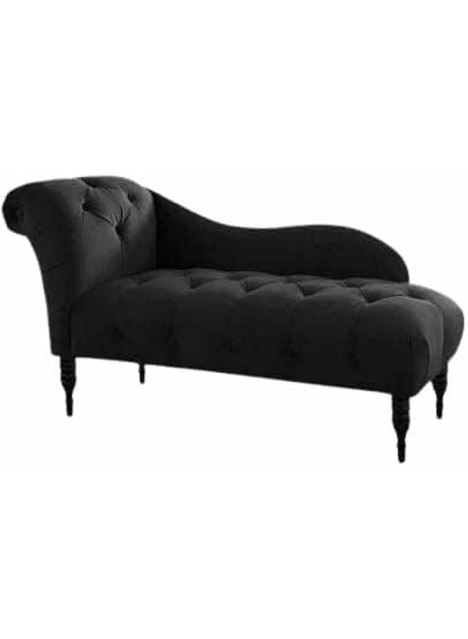 Zayn comforts Elegant Velvet Tufted Chaise Lounge  Traditional Deewan for Luxurious Living Spaces (Black) - Image 1