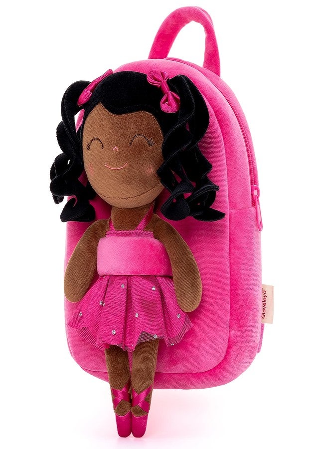 Gloveleya Toddler Backpack for Kids Soft Toys Plush Curly Ballet Girl Doll Rose - Image 4