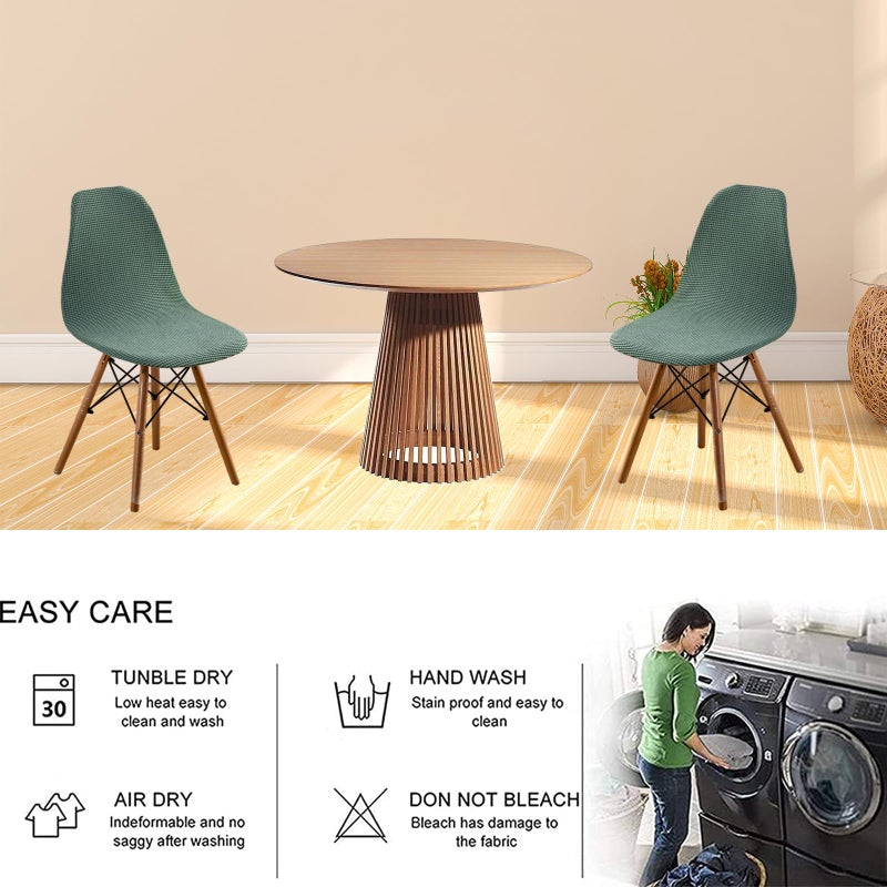HAOYONG Mid Century Modern Dining Chair Covers Shell Chair Cover Lounge Armless Chair Cover Stretchable Slipcovers for Kitchen, Office, Dining Room and Living Room(Set of 4) - Image 5