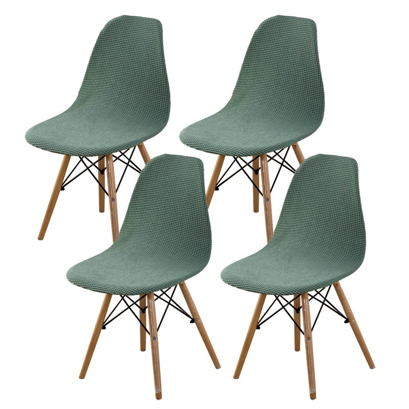 HAOYONG Mid Century Modern Dining Chair Covers Shell Chair Cover Lounge Armless Chair Cover Stretchable Slipcovers for Kitchen, Office, Dining Room and Living Room(Set of 4) - Image 1