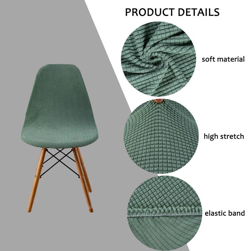 HAOYONG Mid Century Modern Dining Chair Covers Shell Chair Cover Lounge Armless Chair Cover Stretchable Slipcovers for Kitchen, Office, Dining Room and Living Room(Set of 4) - Image 2