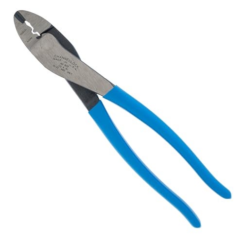 Channellock 909 95Inch Wire Crimping Tool Electricians Terminal Crimp Pliers with Cutter are Designed for Insulated and NonInsulated Connections - Image 1