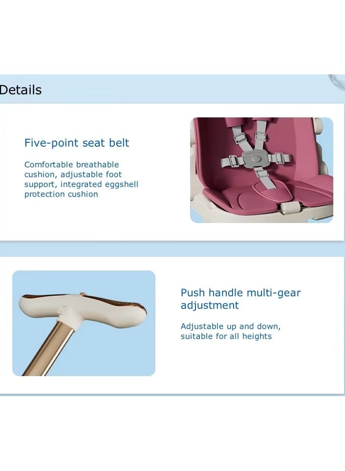 Sunshade Travel Pocket Scooter for Children Swivel Seat Foldable 4 Wheels Kids Stroller 0- 6 Years Buy Cycle - Image 2