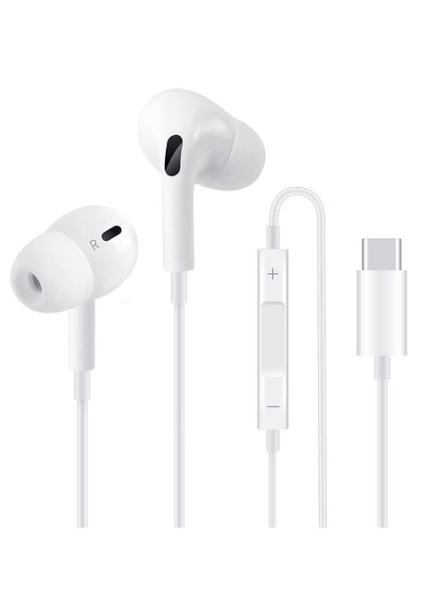 USB C Headphone, Type C Earbuds Wired Earphones with Microphone and Volume Control,in-Ear Earbud Noise Isolating for Google Pixel Oneplus Samsung Galaxy iPad Pro and MacBook