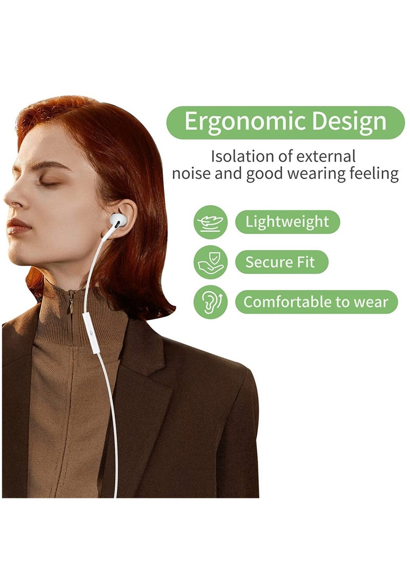 USB C Headphone, Type C Earbuds Wired Earphones with Microphone and Volume Control,in-Ear Earbud Noise Isolating for Google Pixel Oneplus Samsung Galaxy iPad Pro and MacBook