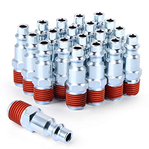GASHER 1/4-Inch NPT Male Industrial Air Plug, Pneumatic Plugs 300PSI (20-Pack) - Image 1