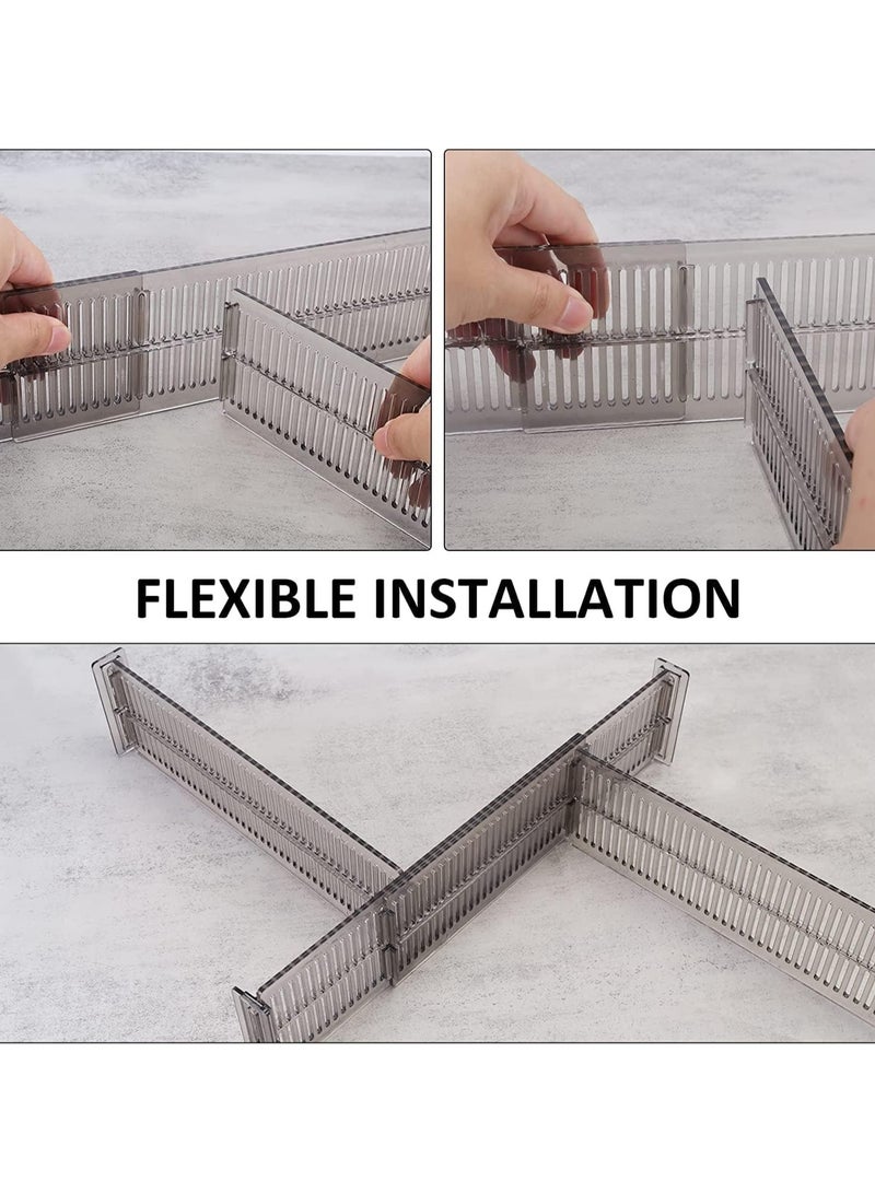 PYC Drawer Dividers Organizer, Adjustable Drawer Dividers, Expandable from 27.5 to 51 Cm, Drawer Organizer for Bedroom, Closet, Clothing, Office, Kitchen Storage, Strong Secure Hold (4 Pack) - Image 4