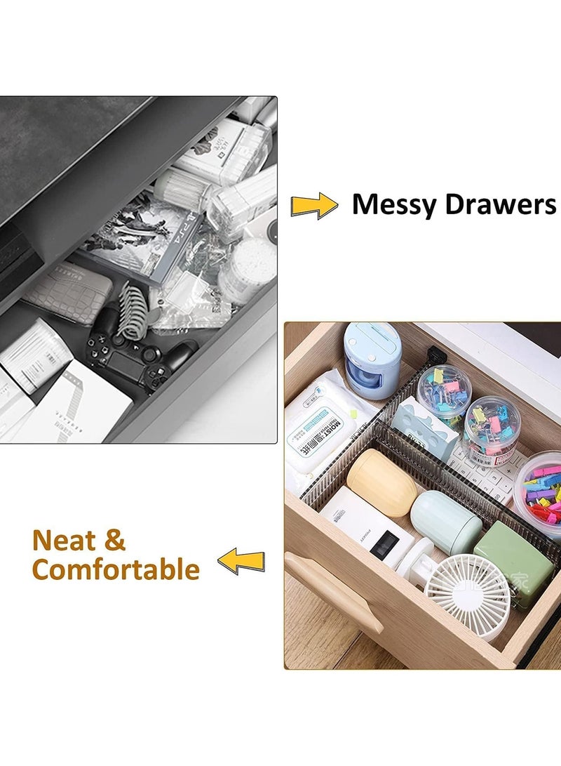 PYC Drawer Dividers Organizer, Adjustable Drawer Dividers, Expandable from 27.5 to 51 Cm, Drawer Organizer for Bedroom, Closet, Clothing, Office, Kitchen Storage, Strong Secure Hold (4 Pack) - Image 5