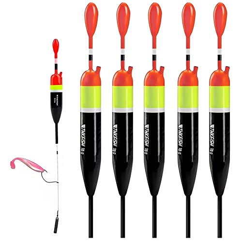 THKFISH Fishing Bobbers & Floats - Slip Bobbers for Crappie Fishing, Balsa Floats - 5PCS (3.84"X0.6"X7.2"), 3/8oz - Image 1
