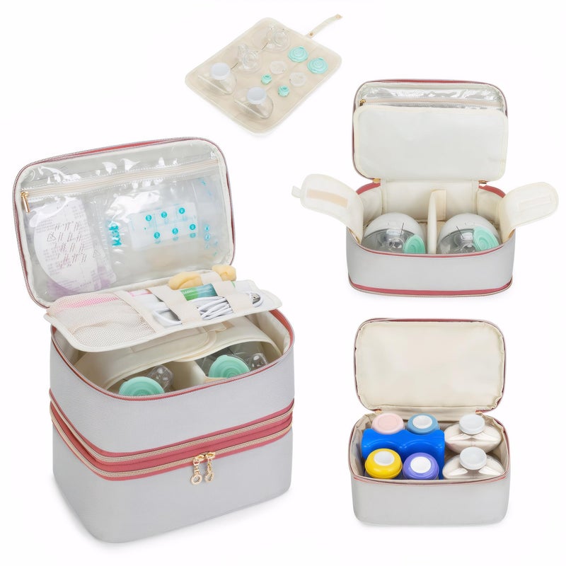 حقيبة مضخة الثدي القابلة للارتداء من داميرو مع حقيبة تبريد قابلة للفصل وسجادة متوافقة مع مضخات إلفي وويلو وميدلا الإلكترونية، حقيبة مضخة الثدي لمضخات الأجزاء القابلة للارتداء