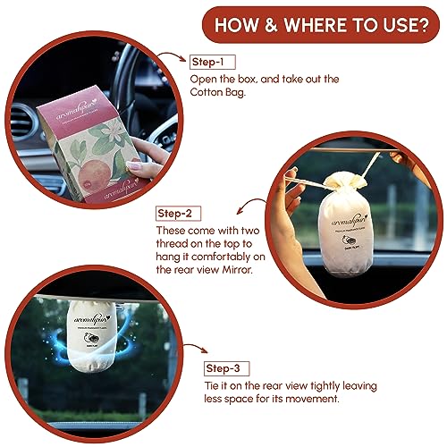 Aromahpure Premium Car Perfume Fragrance Flakes-Dark Flirt-Refreshing' Luxury Car Air Freshener made Organically with Essential Oil, Grains, and Flakes -50Gms, Last Upto 30 days, IFRA certified - Image 3