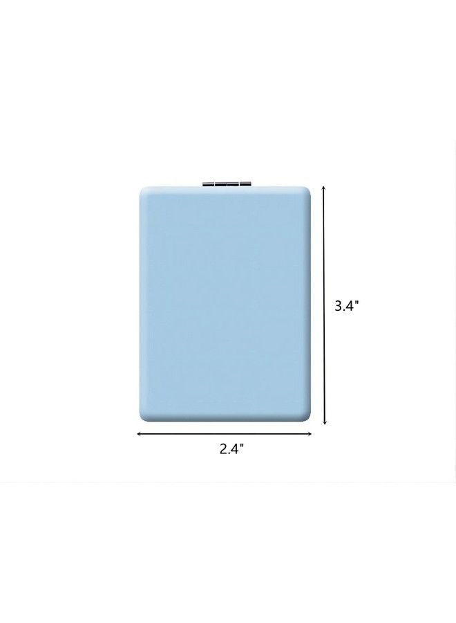 BIMIGET Compact Mirror For Men Women And Girls Blue Travel Makeup Mirrors For Handbag And Pocket Portable Doublesided Mirror With Distortion Free (Blue)  - Image 3