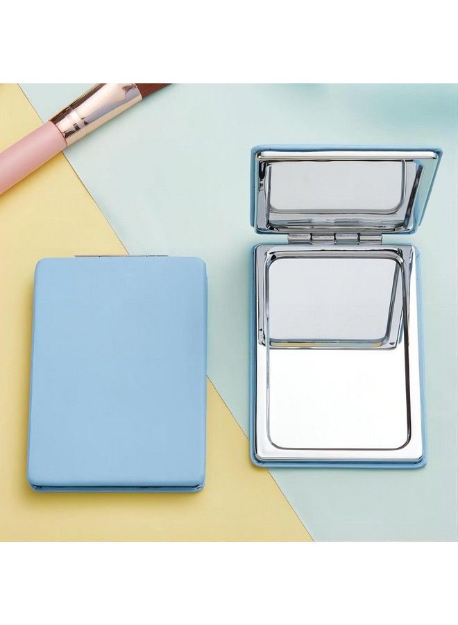 BIMIGET Compact Mirror For Men Women And Girls Blue Travel Makeup Mirrors For Handbag And Pocket Portable Doublesided Mirror With Distortion Free (Blue)  - Image 5
