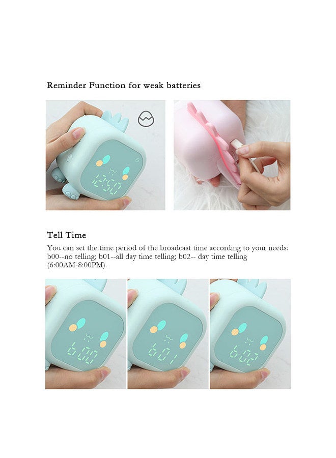 Kids Digital Alarm Clock Night Lights Sleep Trainier 2 Alarms 6 Ringtones Time Temperature Display Sound Control Snoozing Function  - Image 2