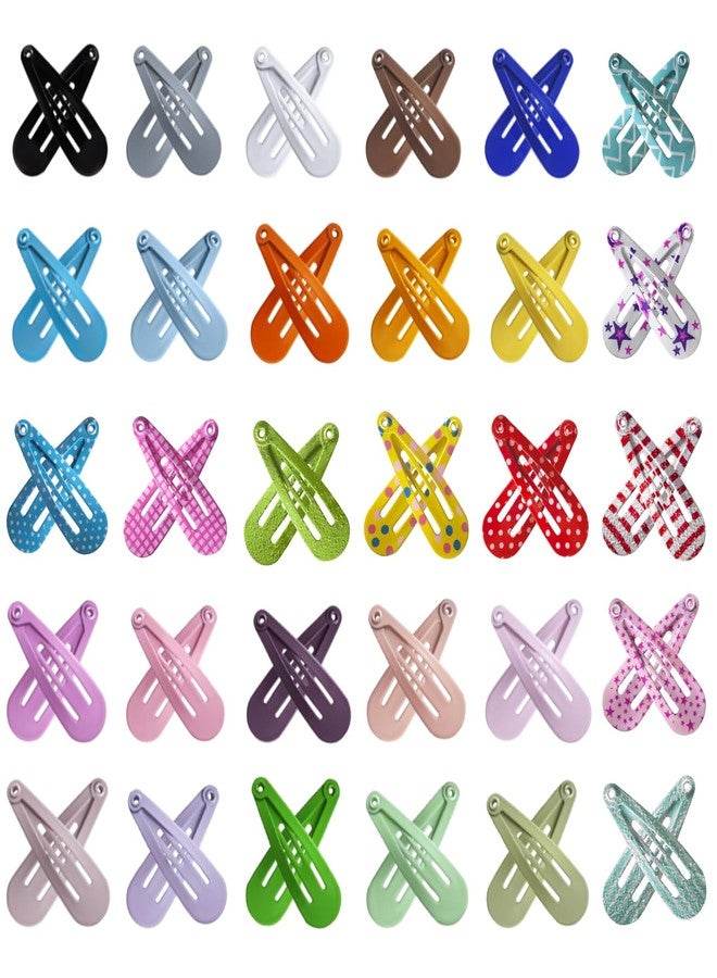 SLYFTE Premium Snap Mini Hair Clips - Kids Metal Non Slip Hair Bow Clips for Girls Toddlers Hair Accessories (Colorful 30 Colors) - Image 2