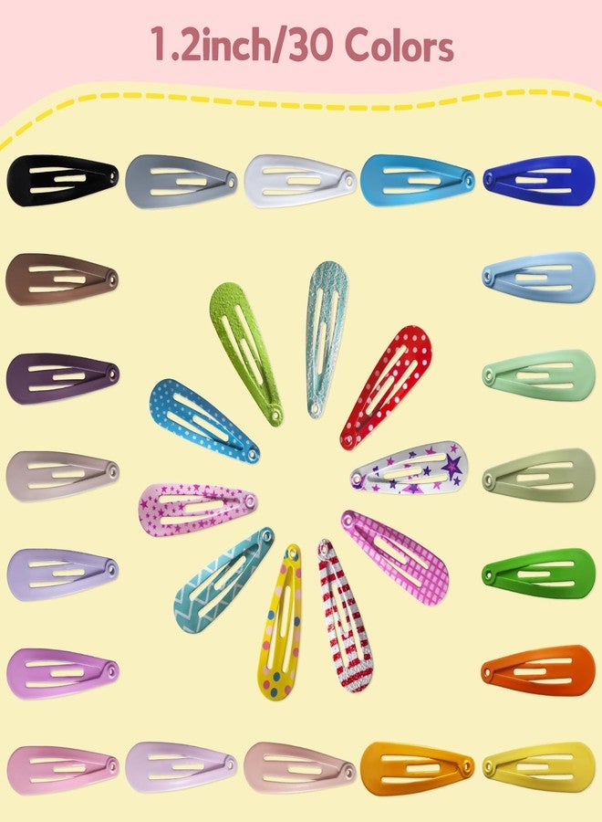 SLYFTE Premium Snap Mini Hair Clips - Kids Metal Non Slip Hair Bow Clips for Girls Toddlers Hair Accessories (Colorful 30 Colors) - Image 3