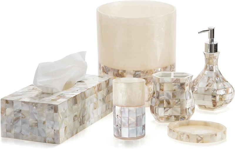 Creative Scents Milano Tissue Box Cover Rectangular - Decorative Tissue Box Holder Rectangular is Finished in Beautiful Mother of Pearl Shells - Durable Tissue Cover for Elegant Decor - Image 5
