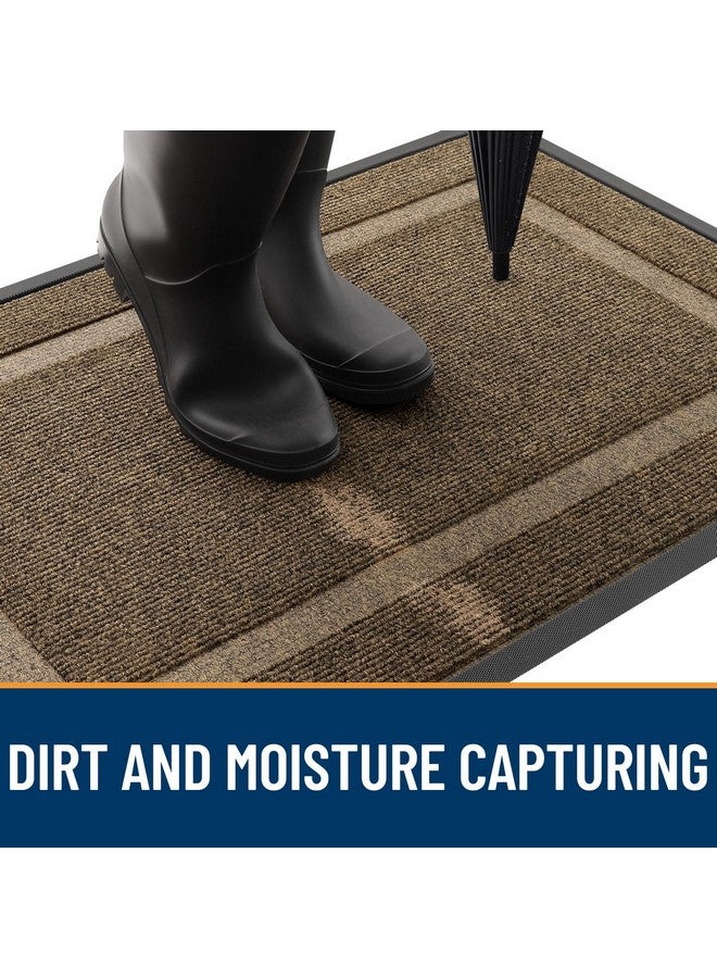 OLANLY Front Door Mat Indoor Outdoor Entrance, Waterproof All-Season, All-Weather Doormat, Sturdy Natural Rubber, Fade Resistant, Low Profile, Easy Clean Patio Porch Entryway Mat, 47x24, Brown - Image 4