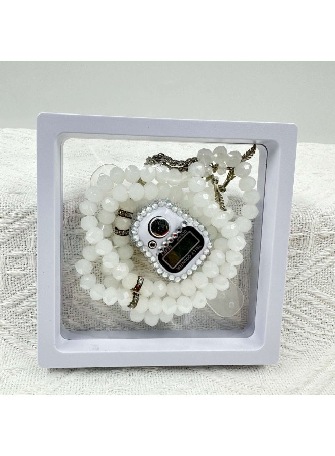 NIBEMINENT 99 Muslim Prayer Beads Whitee/8mm