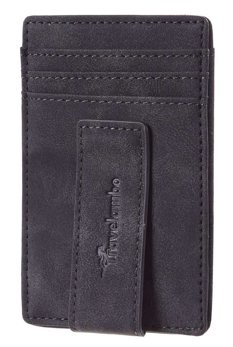 Travelambo Money Clip for Men Magnetic Front Pocket Wallet Slim Wallet Minimalist Card Holder RFID Blocking Deep Grey - Image 3