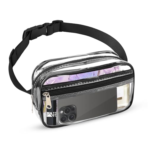 VOROLO Fanny Pack For Women And Men Crossbody Bag Belt Bag with Adjustable Strap Graduation Gifts Clear Black - Image 1