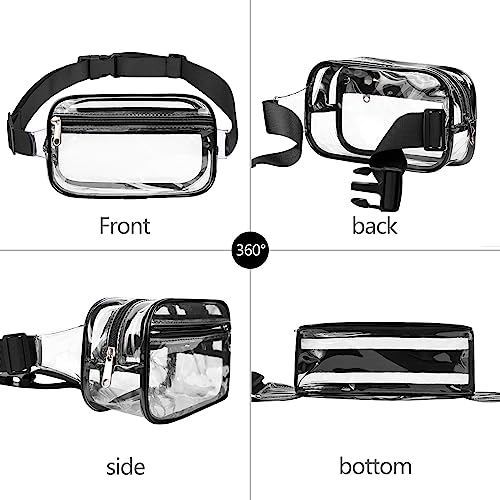 VOROLO Fanny Pack For Women And Men Crossbody Bag Belt Bag with Adjustable Strap Graduation Gifts Clear Black - Image 5