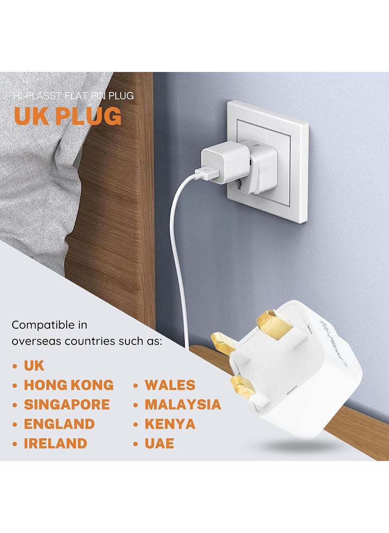HI PLASST PINS N PLUGS HiPlasst India to UK converter Type G Plug adapter Pack of 2 Universal socket 3 pin for London Dubai Singapore Malaysia Hong Kong Indian adaptor for UK pins  - Image 3